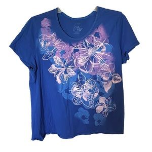 Blue/ Purple Flower Design Top